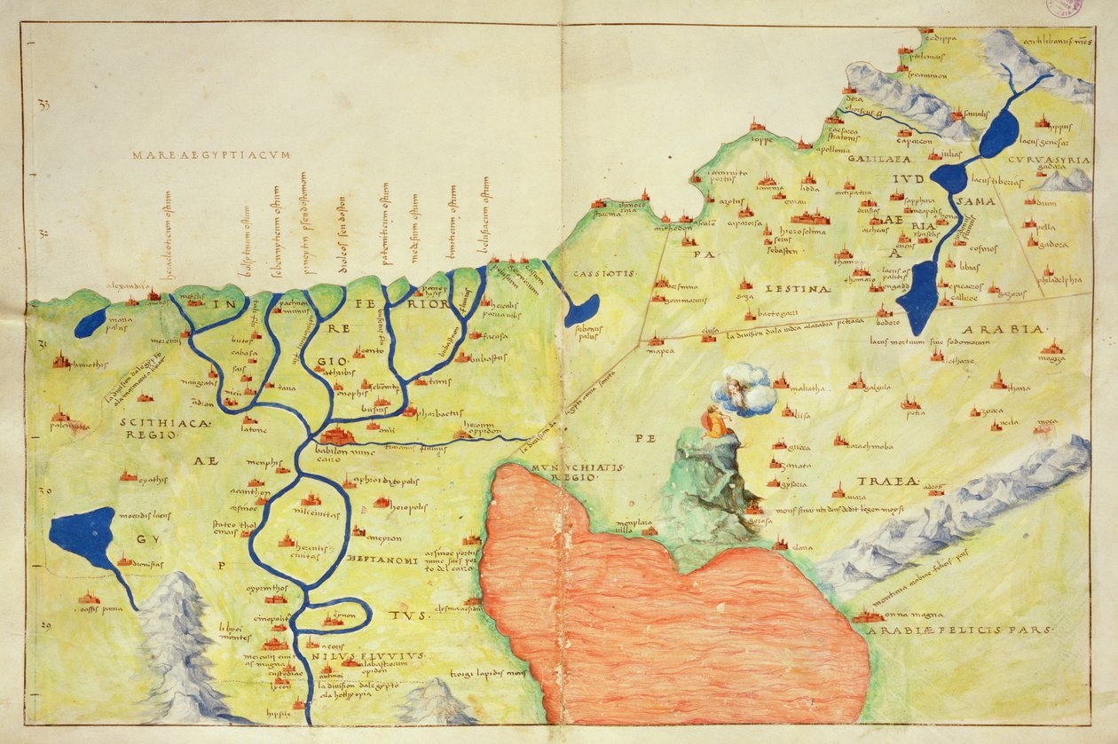 El Medio Oriente, de un Atlas del Mundo en 33 Mapas, Venecia, 1 de septiembre de 1553 de Battista Agnese