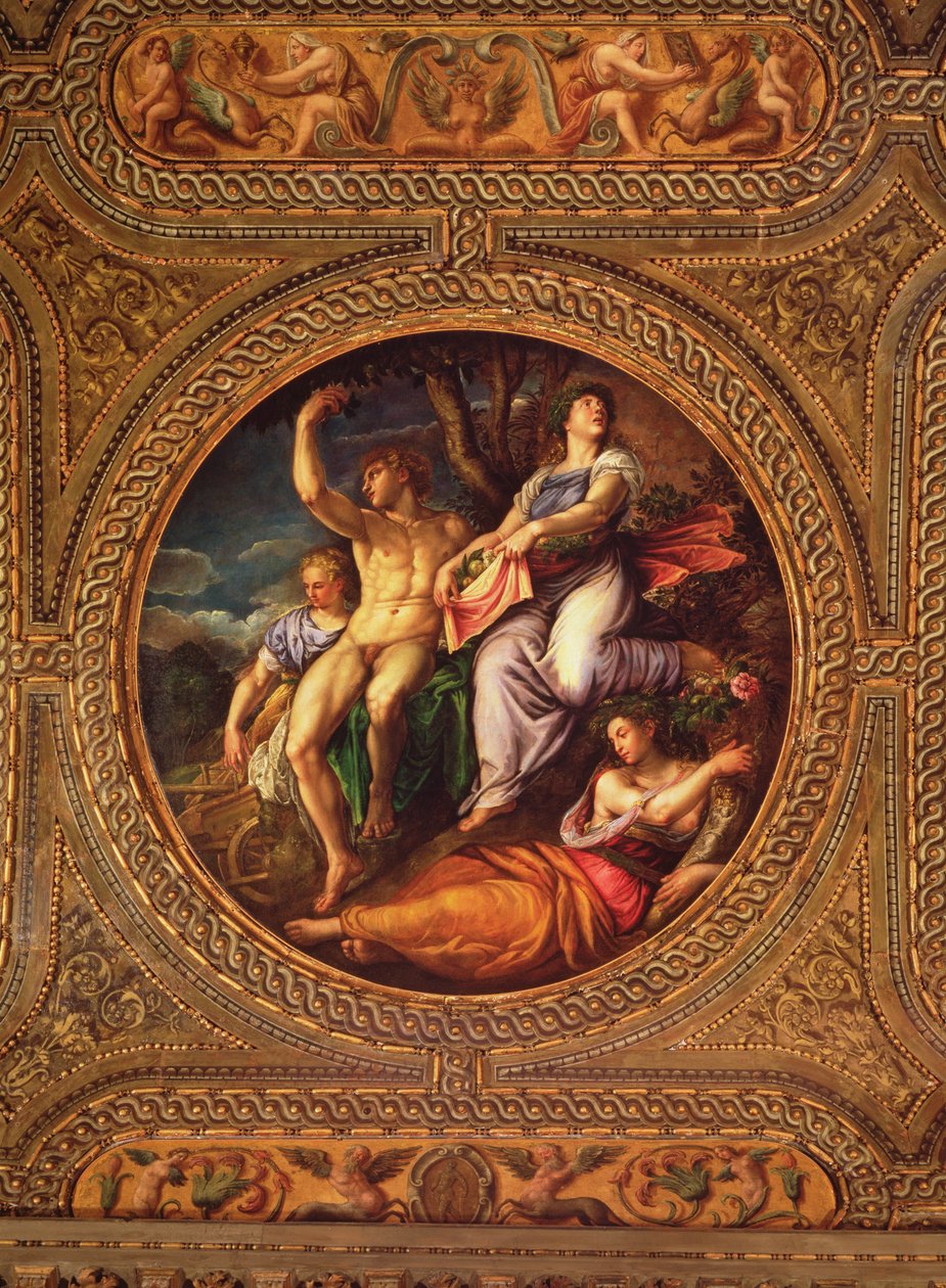 Agricultura, Pomona, Ceres y Neptuno, del techo de la biblioteca de Battista Franco
