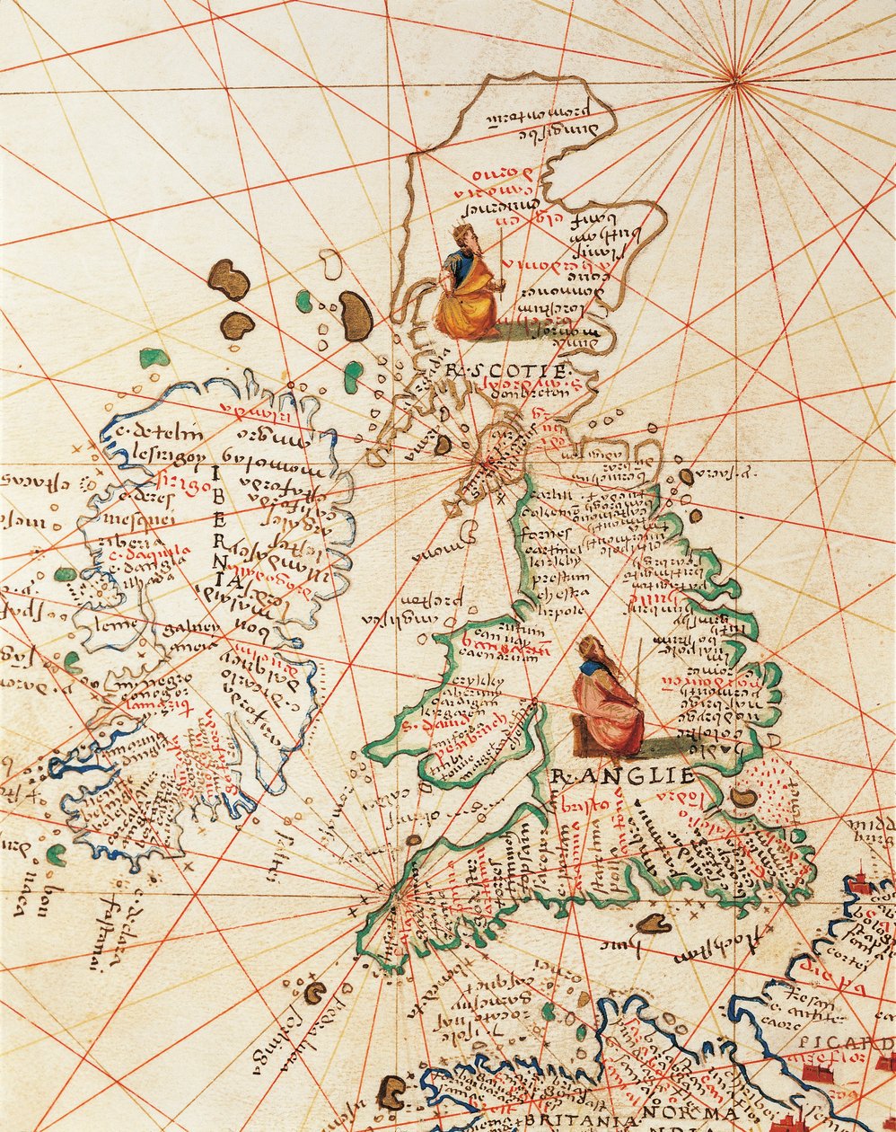 Europa: Gran Bretaña e Irlanda, del Atlas del Mundo en treinta y tres Mapas de Battista Agnese