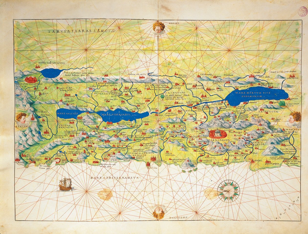 Tierra Santa, Israel y Palestina, del Atlas del Mundo en treinta y tres Mapas de Battista Agnese