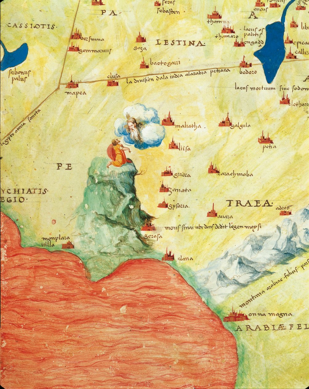 Delta del río Nilo, Mar Rojo y Monte Sinaí, del Atlas del Mundo en treinta y tres Mapas de Battista Agnese
