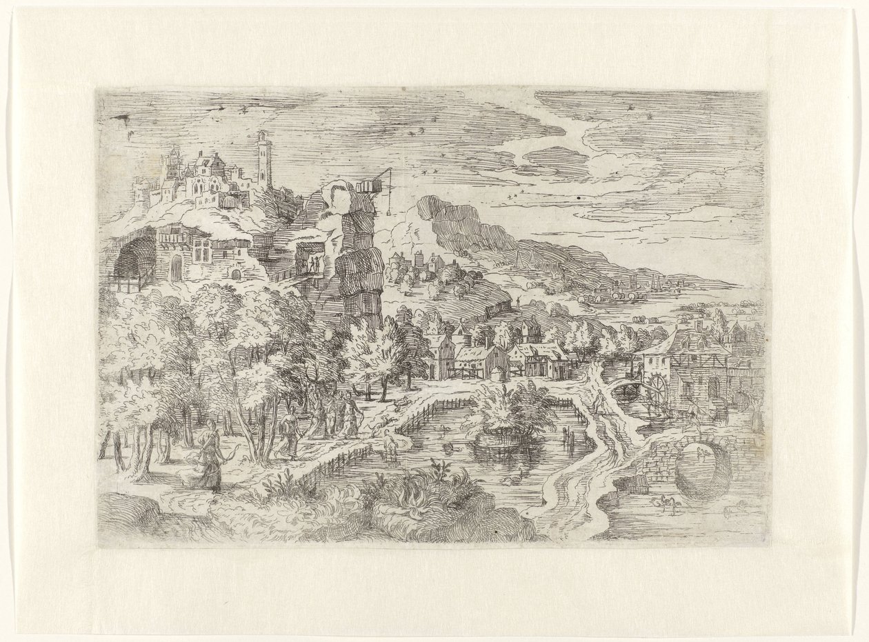 Paisaje con mujeres a la caza de Battista Angolo del Moro (attributed to)