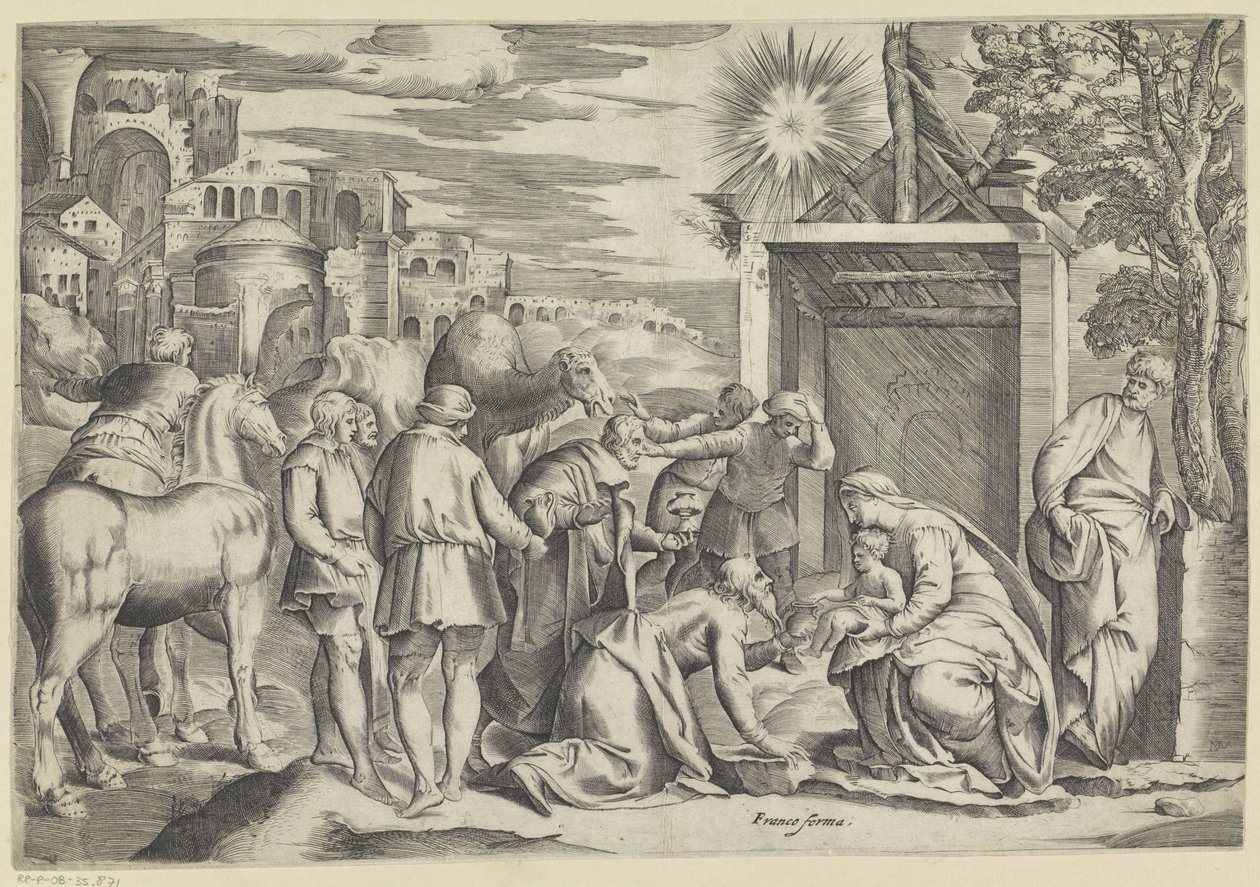 Adoración de los Reyes de Battista Franco