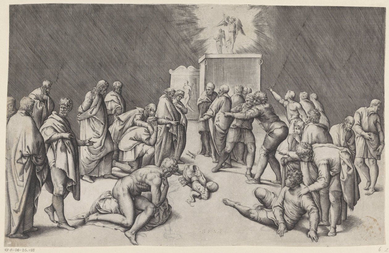 Arca de la Alianza en el templo de Dagón de Battista Franco