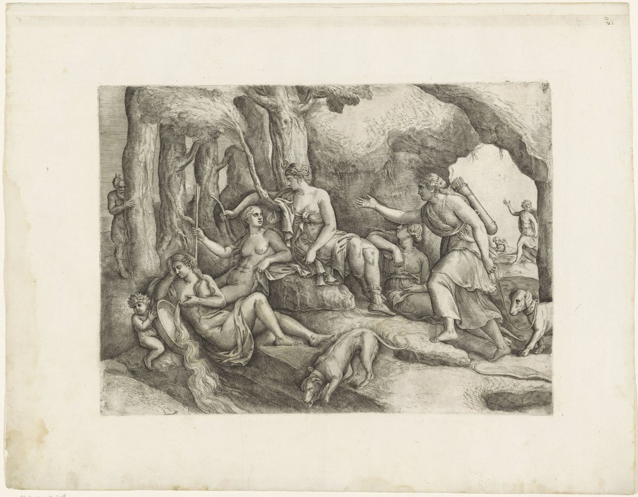 Diana y sus ninfas de Battista Franco