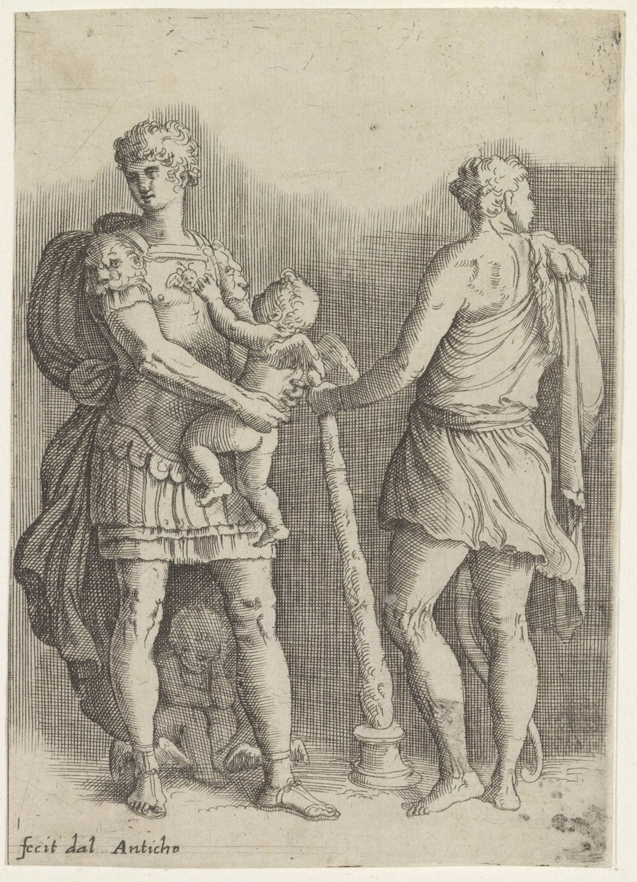 Perseo con dos amorcillos y Hércules, visto desde atrás de Battista Franco