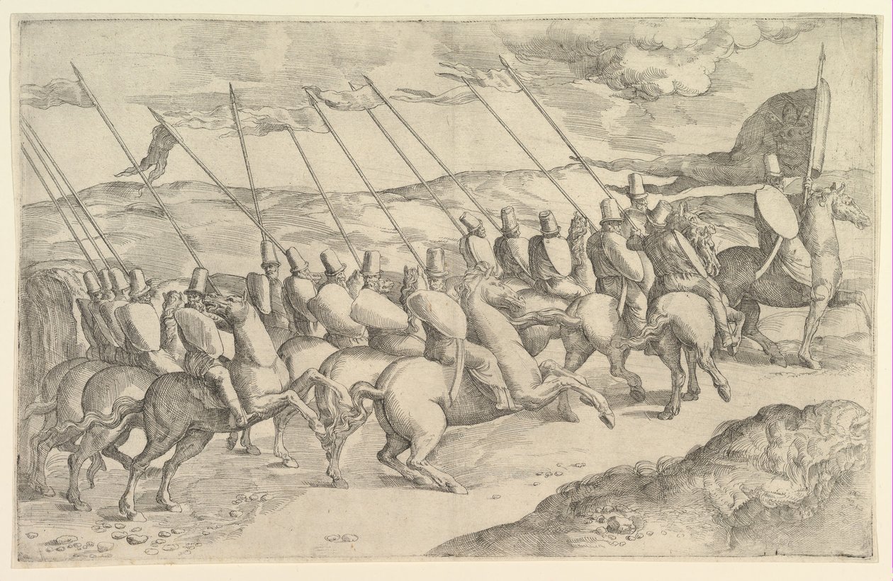 Una compañía de jinetes de Battista Franco Veneziano