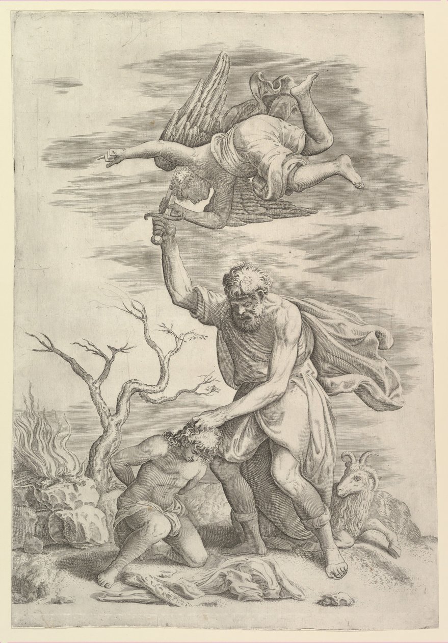 El ángel deteniendo el brazo de Abraham de Battista Franco Veneziano