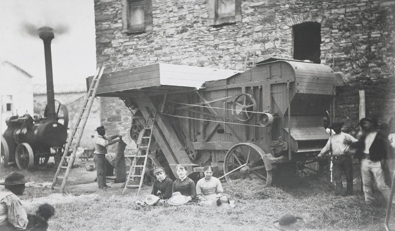 Máquina de trilla a vapor, Mons, 1883 de Belgian Photographer