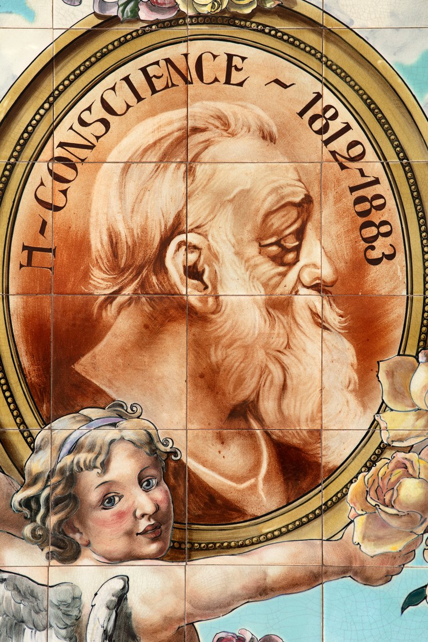 Interior del bar (Café "Local Unique"). Panel cerámico. Helman cerámica Bruselas. de Belgian School