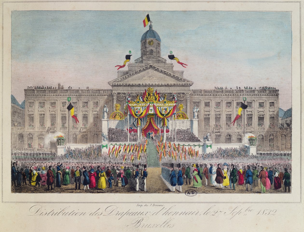Distribución de Banderas de Honor en Bruselas el 27 de septiembre de 1832, 1832 de Belgian School