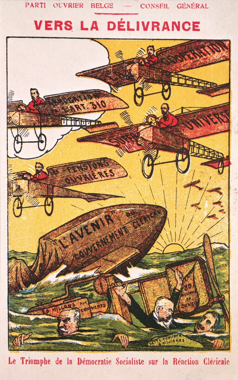 Póster publicitario del Parti Ouvrier Belge (Partido Obrero Belga) antes de 1914 de Belgian School