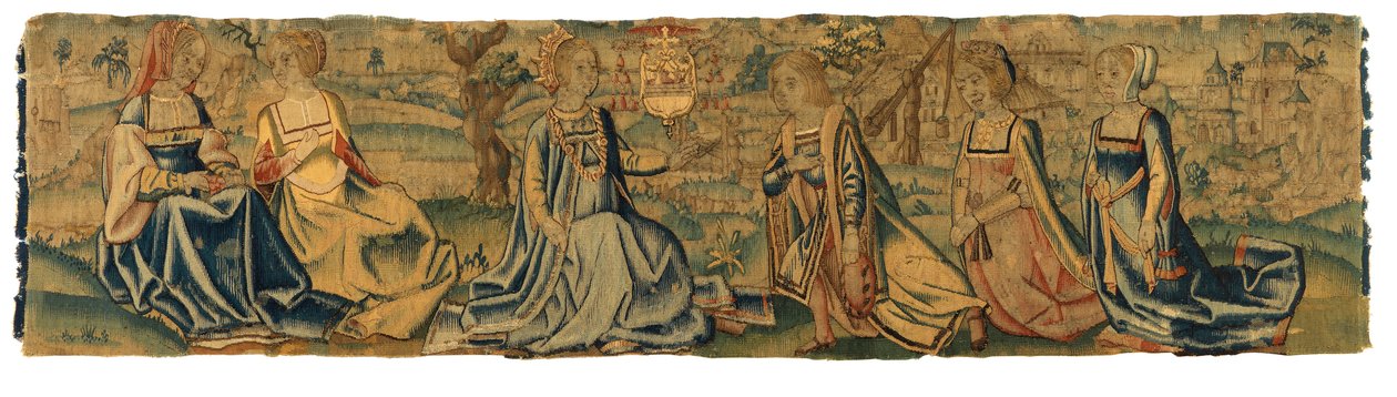 Tapiz, La princesa y su cortejador, posiblemente de Bruselas (lana y seda) de Belgian School
