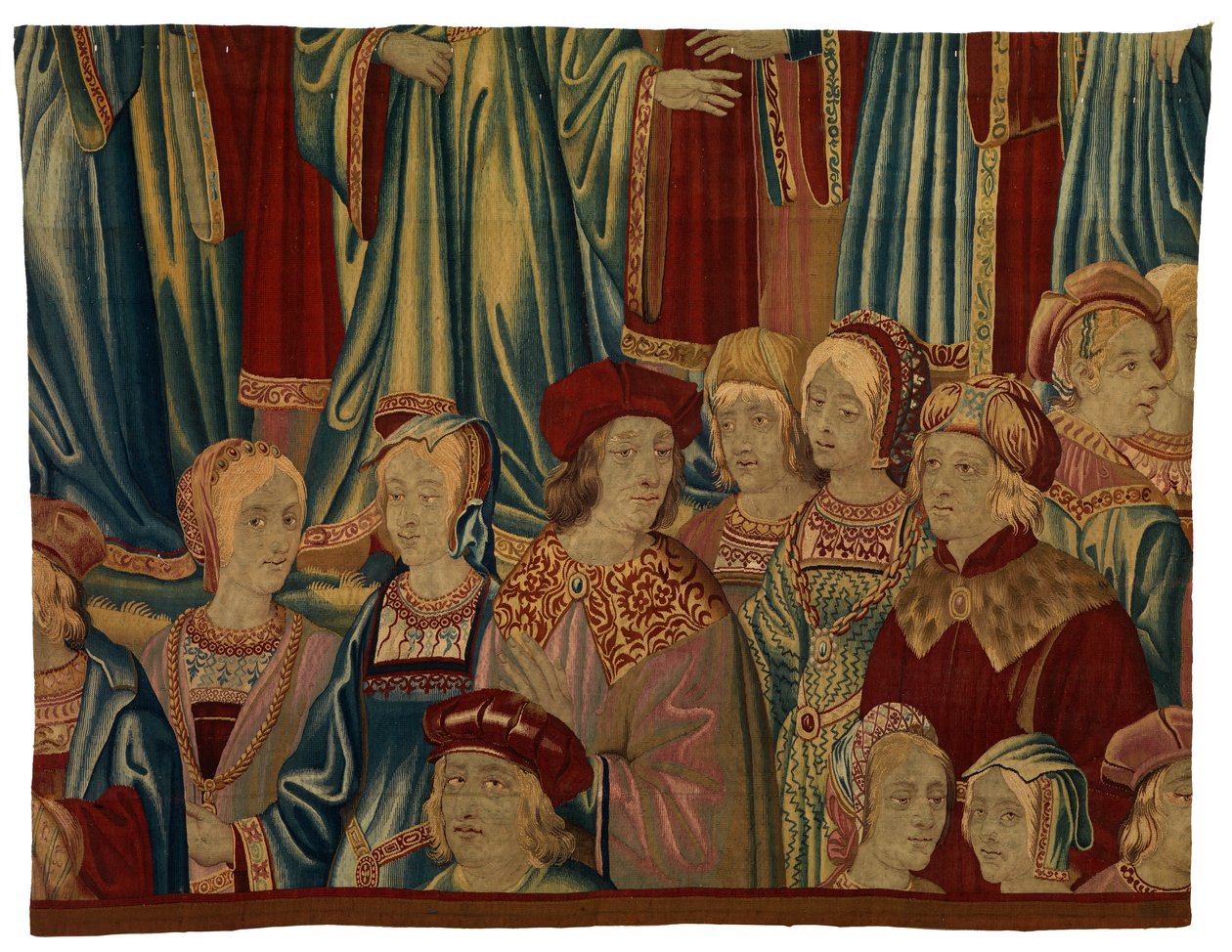 Fragmento de tapiz, Comtiers, realizado en Bruselas, Bélgica, hacia 1520 (lana y seda) de Belgian School