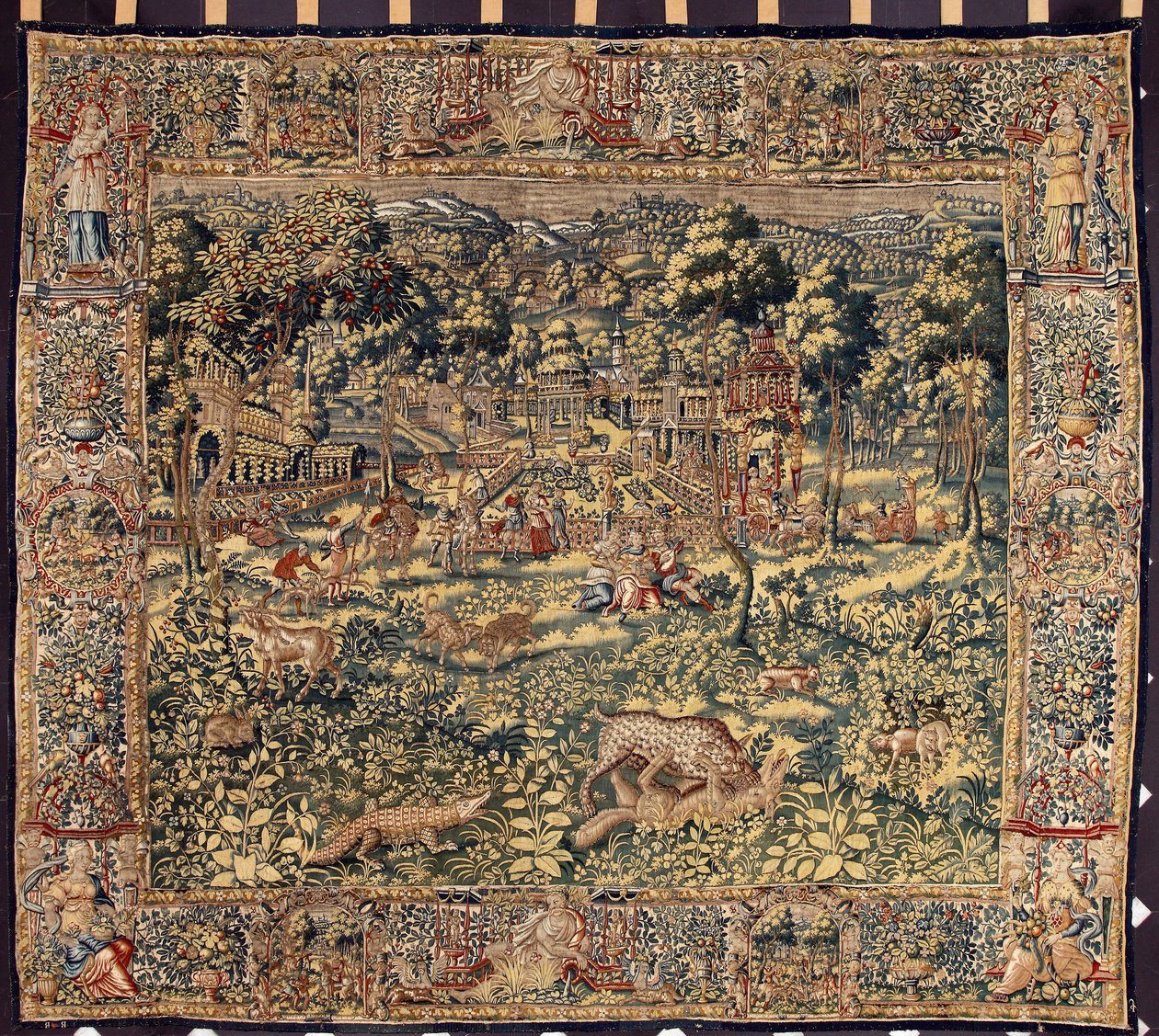 El tapiz de caza de las manufacturas de Bruselas. Siglo XVI Génova, Musei di Strada Nuova de Belgian School