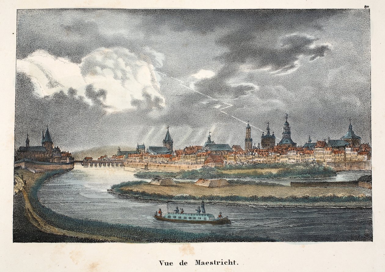 Vista de Maastricht, c.1895 (fotochrom) de Belgian School