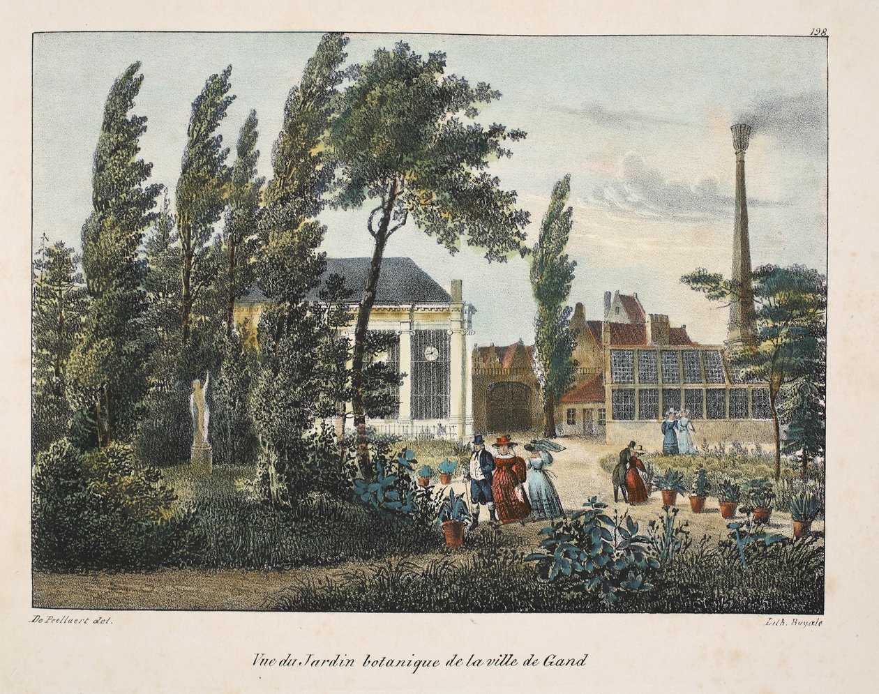 Vista del Jardín Botánico de la ciudad de Gante, c.1895 (fotochrom) de Belgian School
