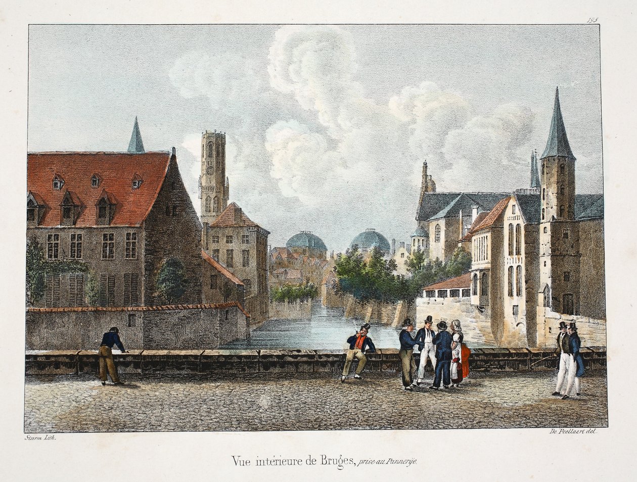Vista interior de Brujas, c.1895 (fotochrom) de Belgian School