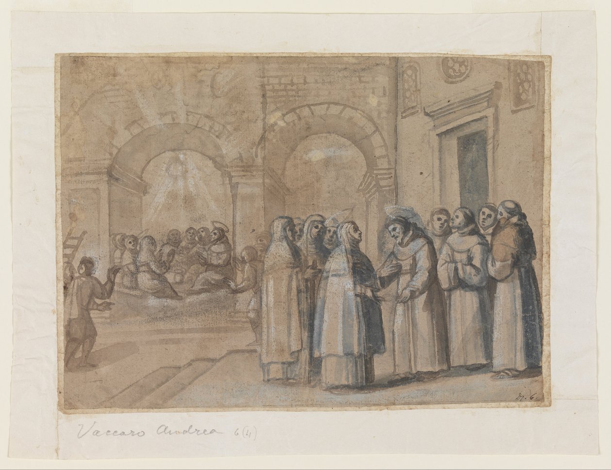 Encuentro de los santos Francisco y Clara de Belisario Corenzio