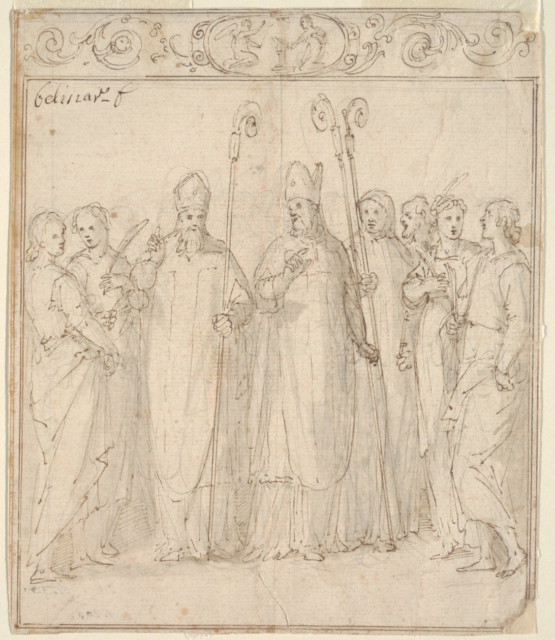 Agustín, Ambrosio y otros santos de Belisario Corenzio
