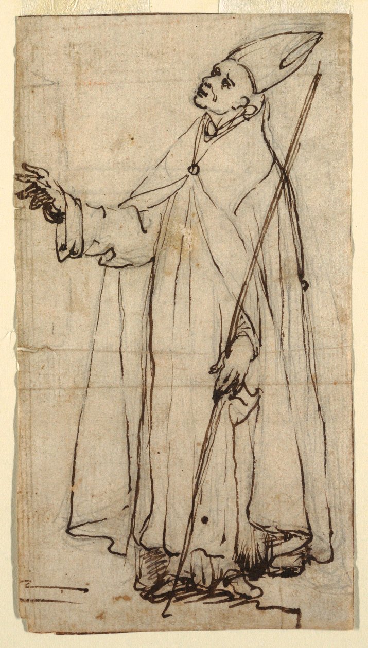 Dibujo, Obispo de pie, hacia 1620 de Belisario Corenzio