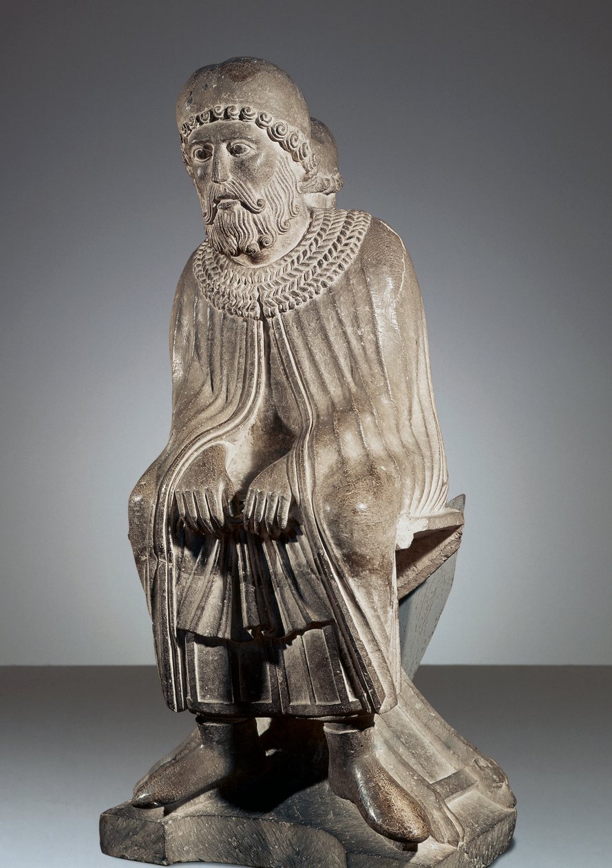 Enero, estatua del Ciclo de los Meses, Baptisterio de Parma de Benedetto Antelami