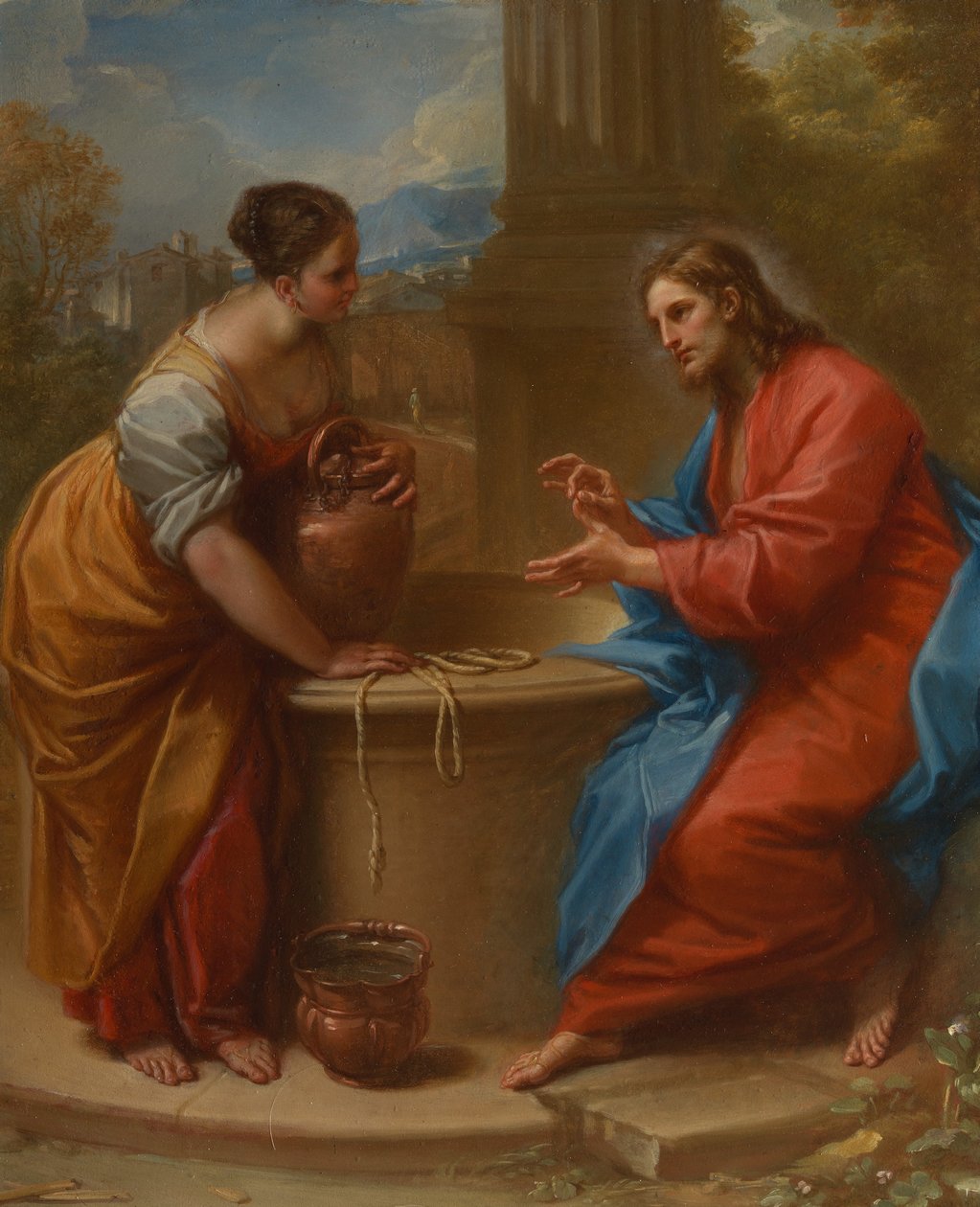 Cristo y la mujer de Samaria, 1715-20 de Benedetto Luti