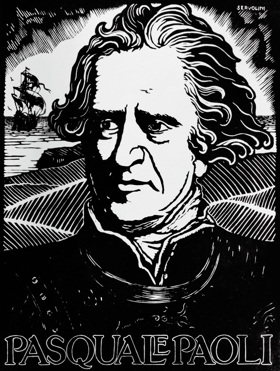 Retrato de Pasquale Paoli, estadista, general y patriota corso (xilografía) de Benedetto Servolini