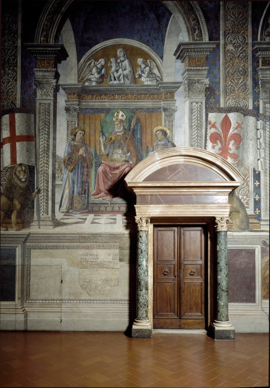 San Zenobio, San Lorenzo y San Esteban (Sala de los Lirios) de Benedetto da Maiano