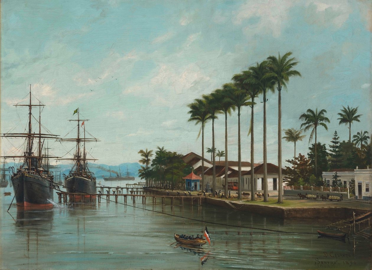 Benedito Calixto - Puerto de Santos, SP (visto a la derecha), 1890 de Benedito Calixto