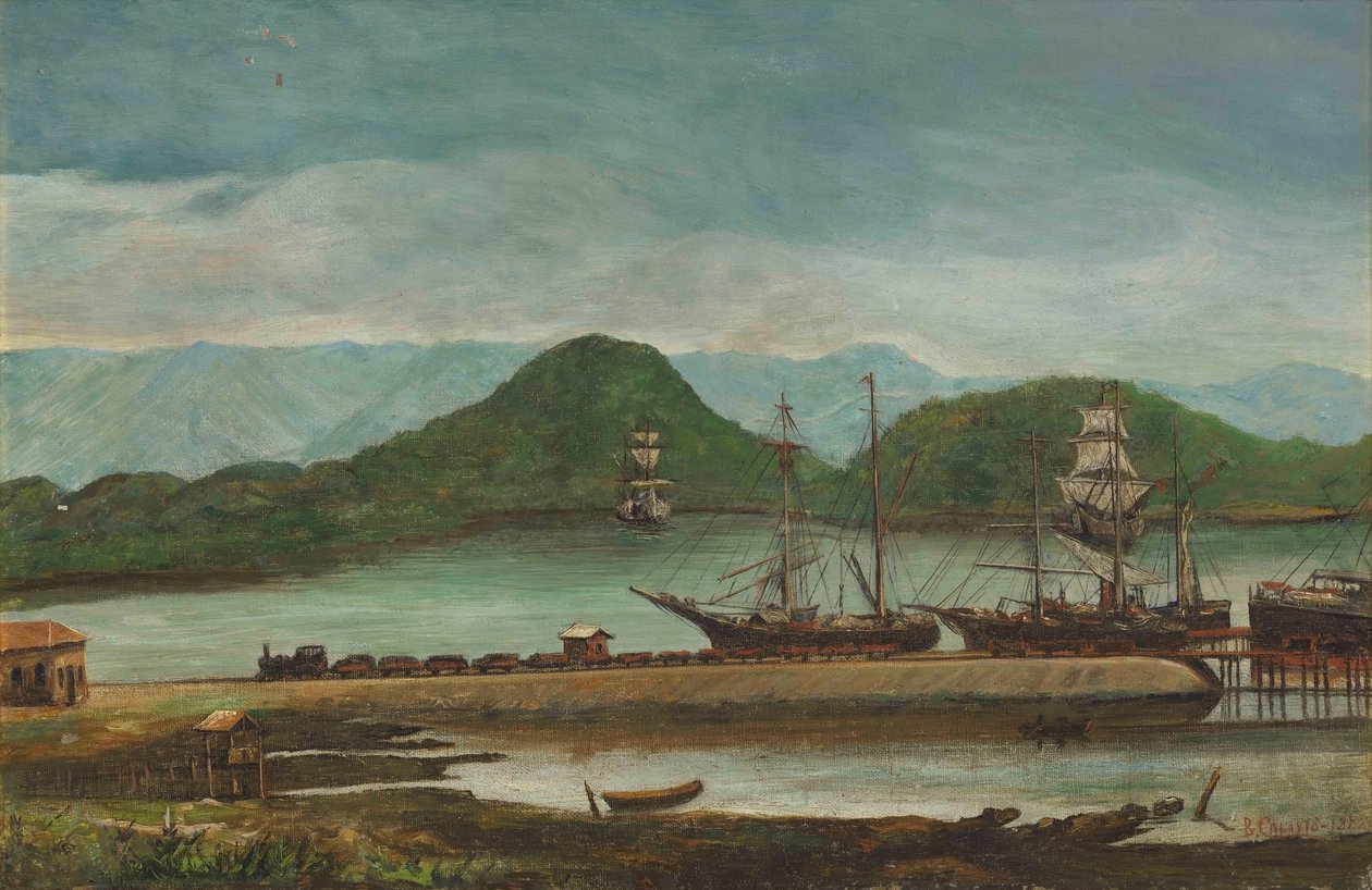 Benedito Calixto - Puerto de Santos, SP, 1888 de Benedito Calixto