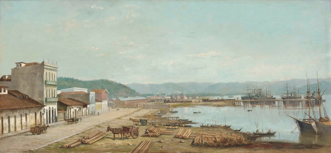 Benedito Calixto - Puerto del Consulado en Santos, SP, 1887 de Benedito Calixto