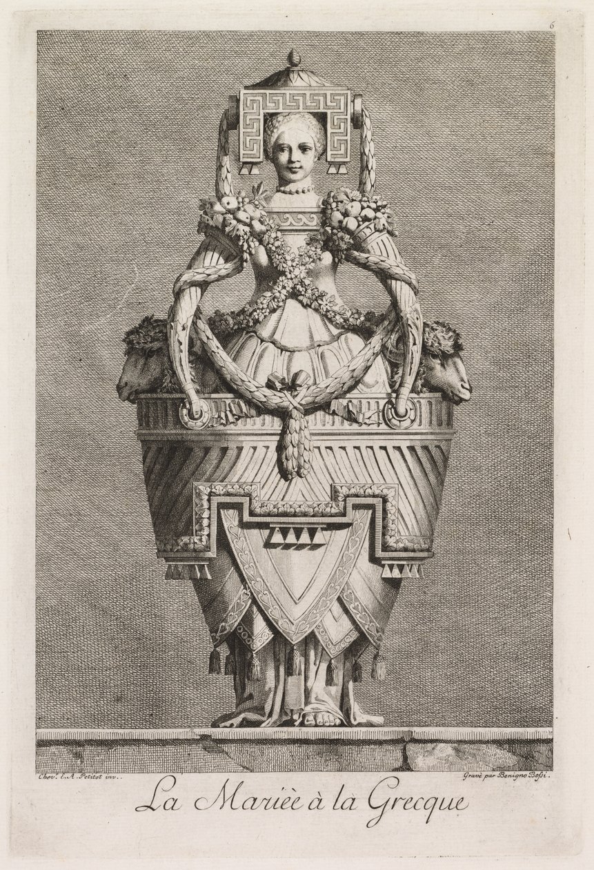Mascarada a la griega: La novia a la griega, Placa 6, 1771 de Benigno Bossi