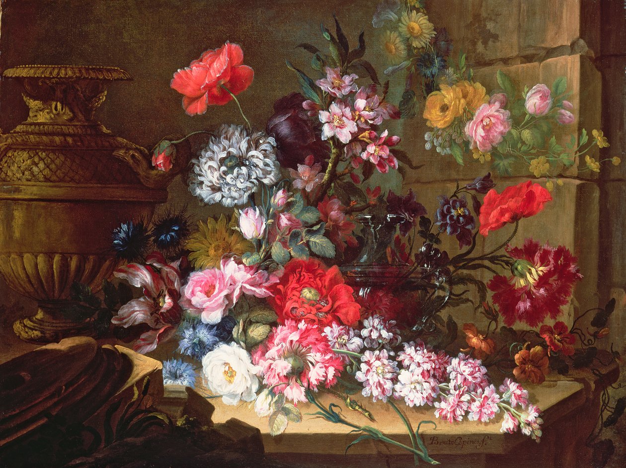 Naturaleza muerta con flores de Benito Espinos