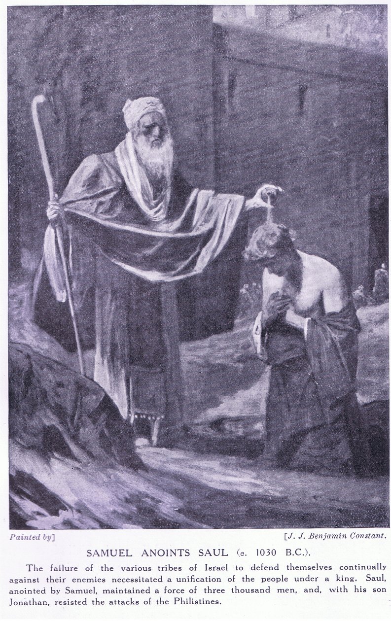 Samuel unge a Saúl circa 130 a.C. de Jean Joseph Benjamin Constant