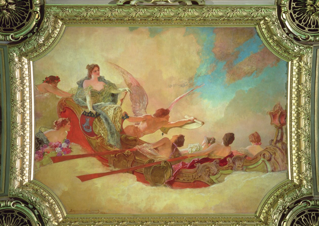 La ciudad de París invitando al mundo a unirse a sus festivales, 1895 de Jean Joseph Benjamin Constant