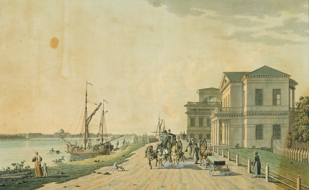El Palacio Imperial de Tauride y alrededores, San Petersburgo, 1799 de Benjamin Patersson