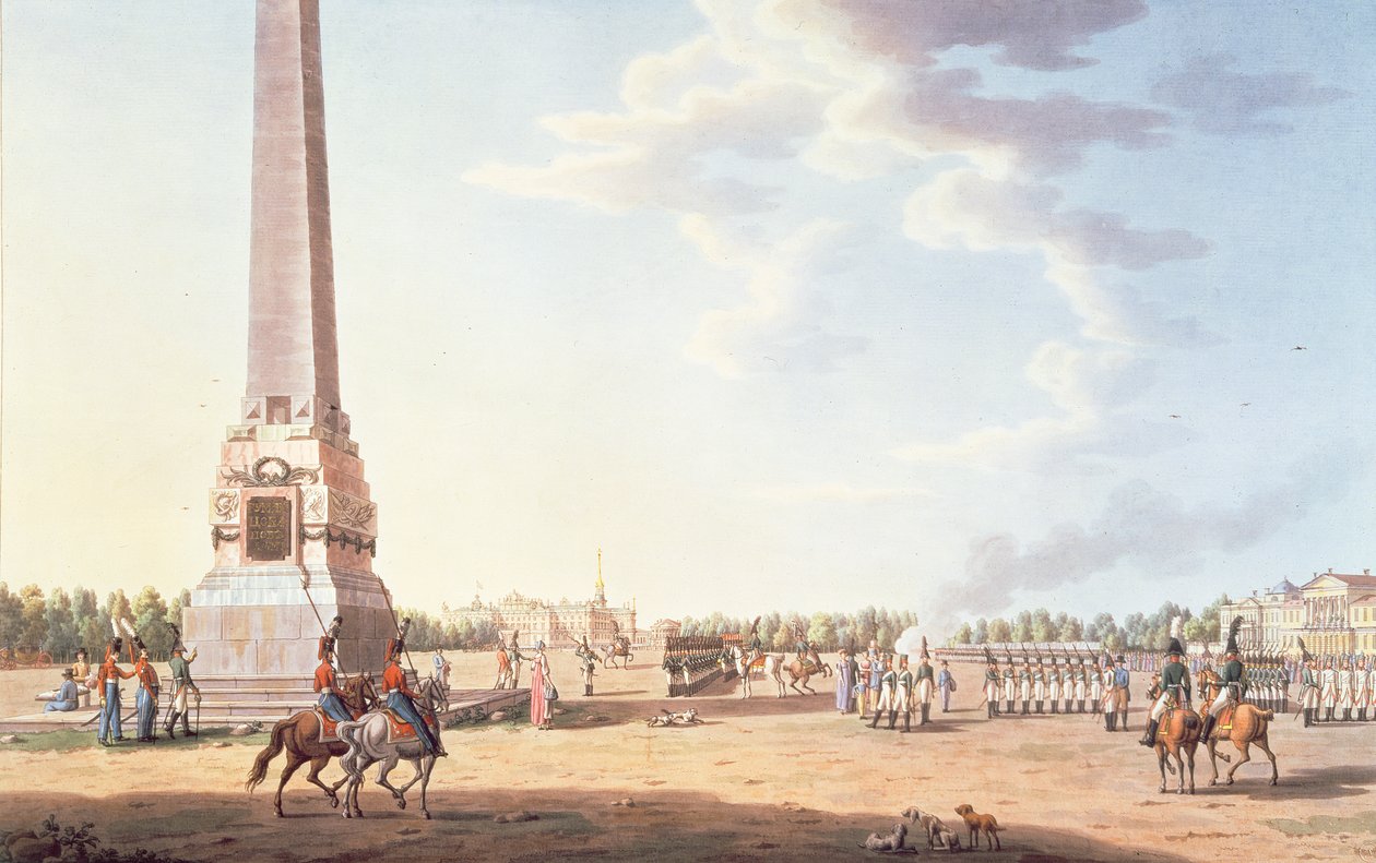 El Obelisco a las victorias de Roumaintzof y la Estatua de Souvrorofs en San Petersburgo de Benjamin Patersson