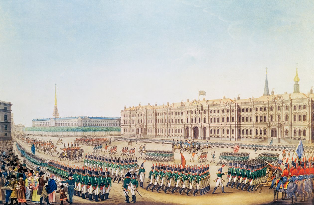 Vista del desfile y el Palacio Imperial de San Petersburgo de Benjamin Patersson
