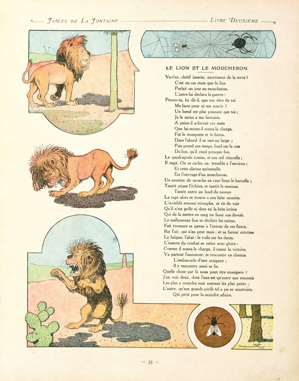 El león y el mosquito, ilustración de 