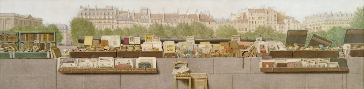 Puestos de Libros a lo Largo del Río Sena, 1887 de Benjamin Walter Spiers