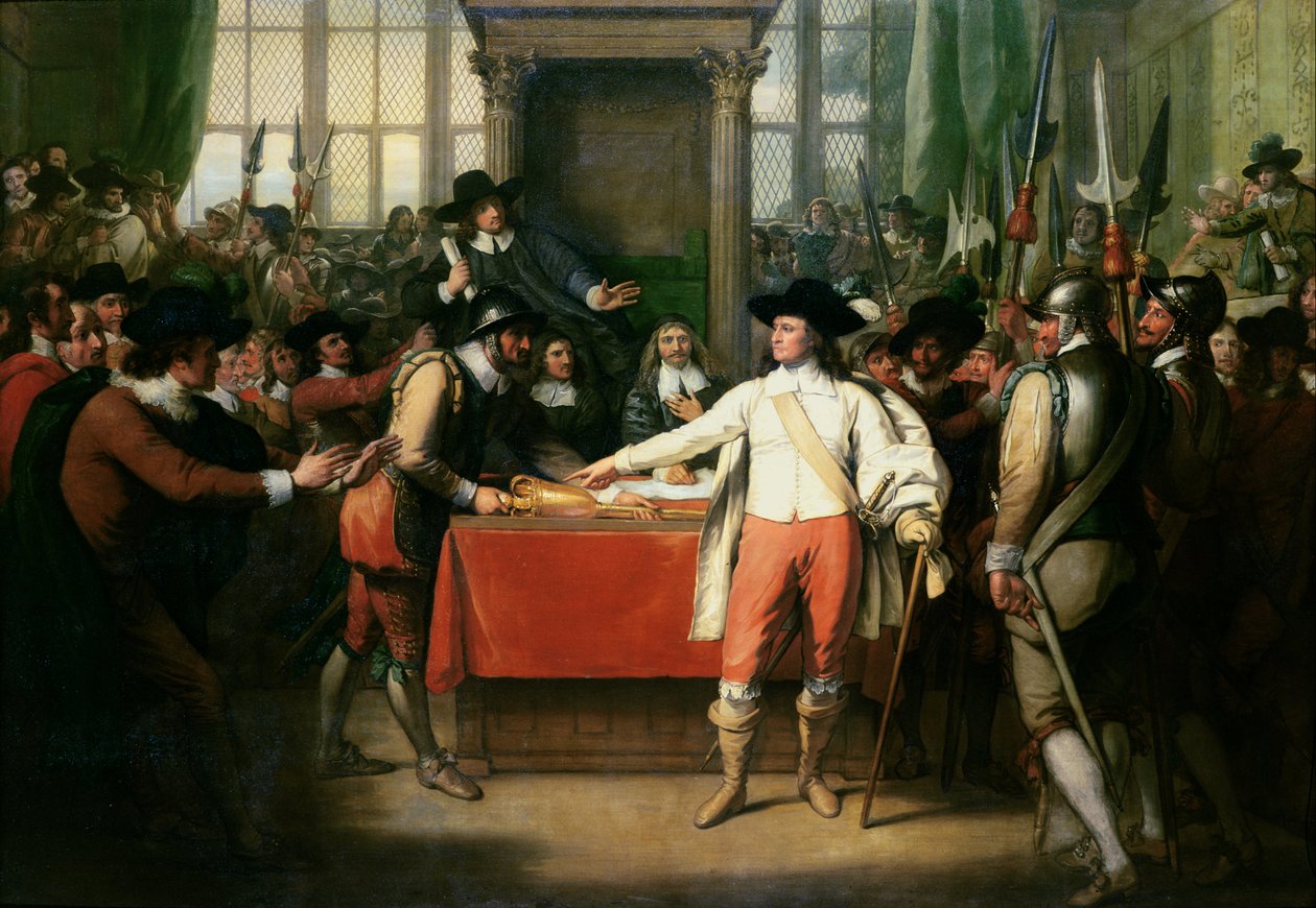 Cromwell disolviendo el Parlamento Largo de Benjamin West