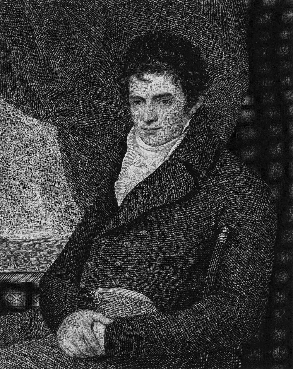 Robert Fulton (1765-1815), grabado por George Parker de Benjamin West