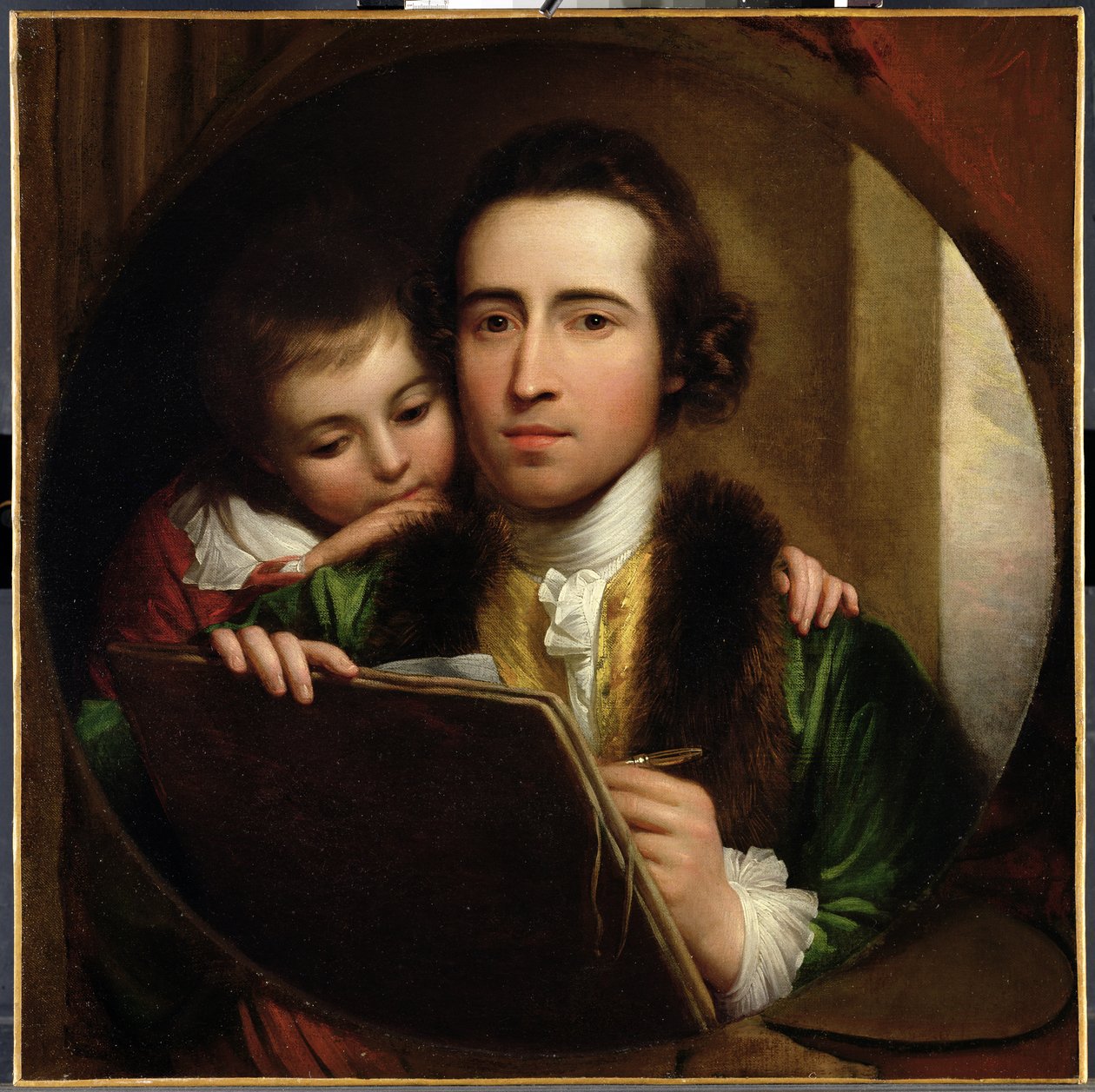 El artista y su hijo Raphael, c.1773 de Benjamin West