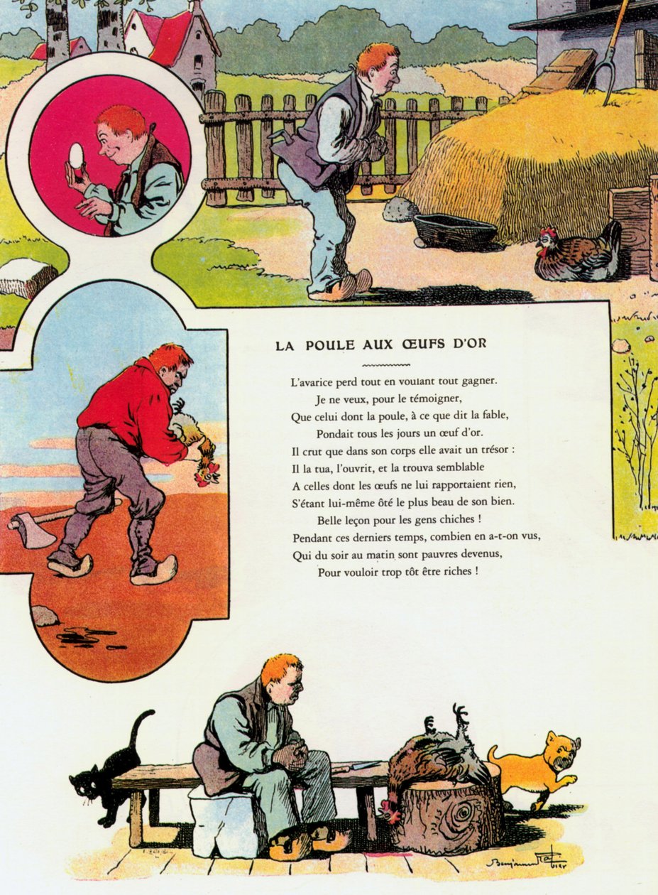 La gallina de los huevos de oro, ilustración de 