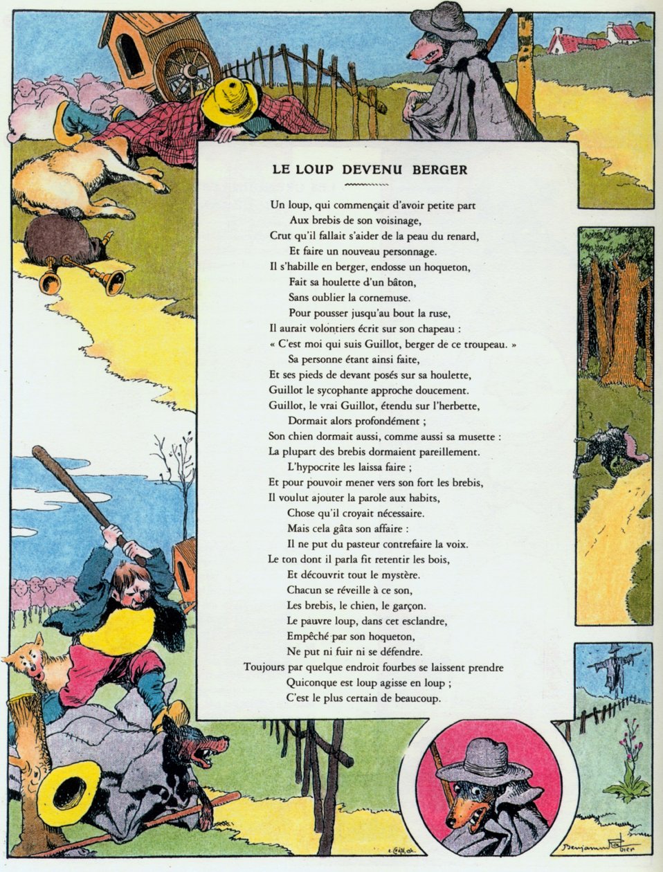 El lobo convertido en pastor, ilustración de 