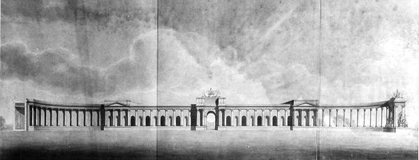 Perspectiva de oficinas vistas desde el Gran Patio de Benjamin Dean Wyatt