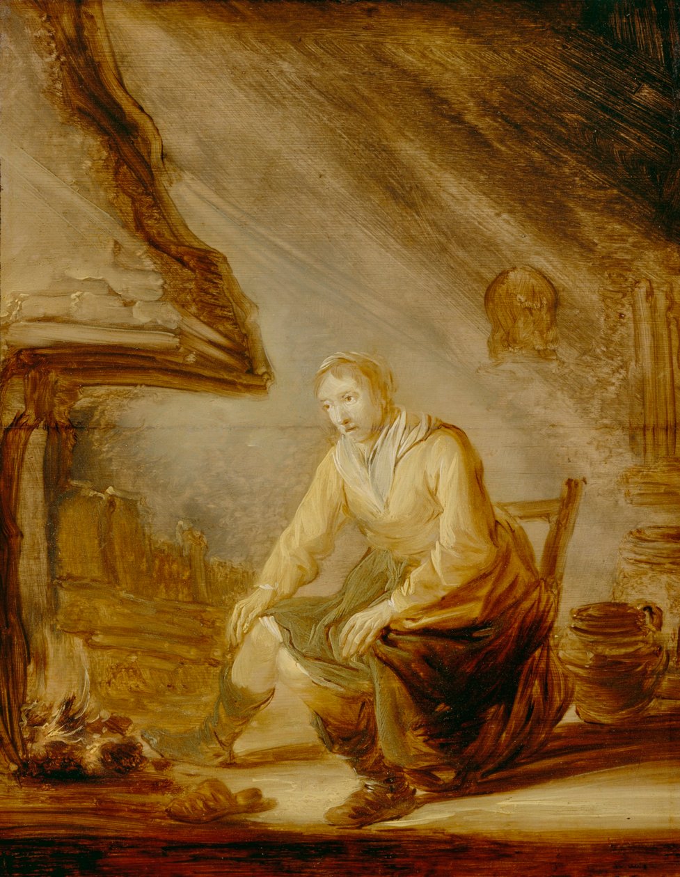 Mujer ante el fuego de Benjamin Gerritsz Cuyp