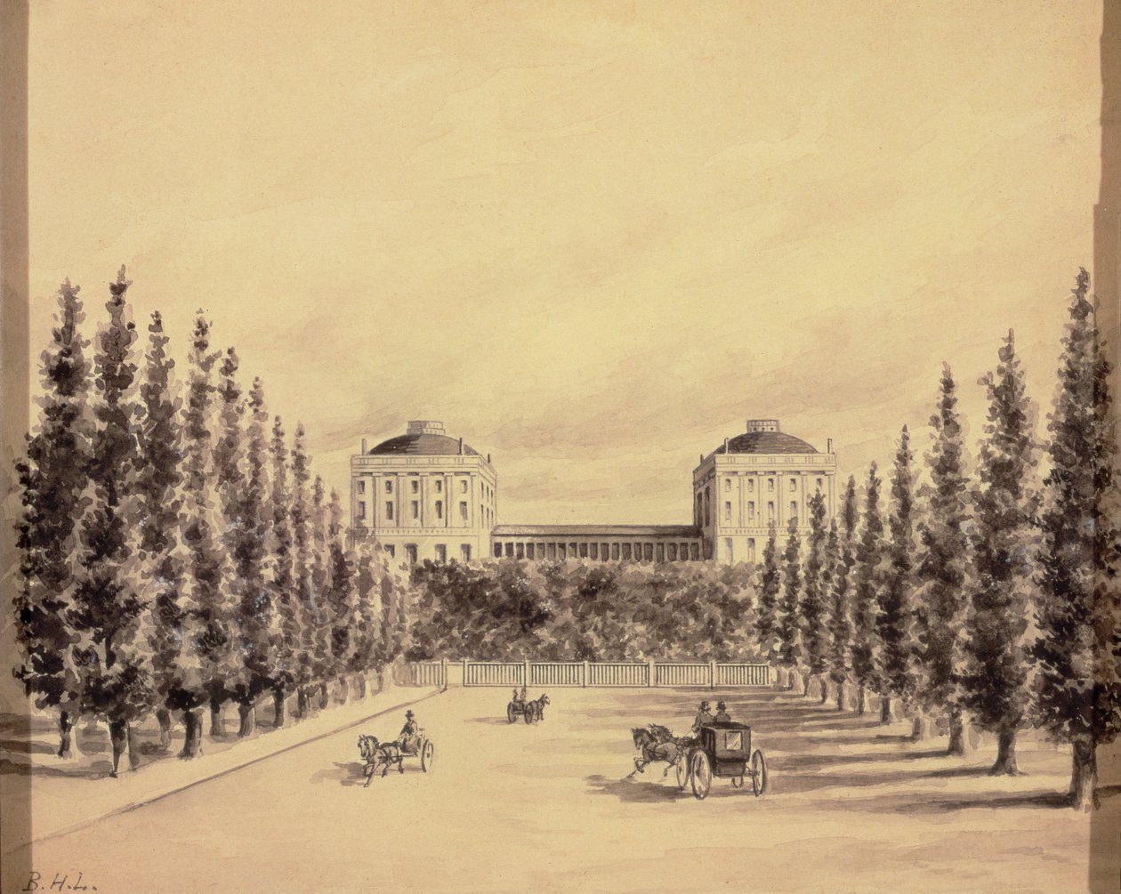 Capitolio de los Estados Unidos desde Pennsylvania Avenue, c.1814 de Benjamin Henry Latrobe