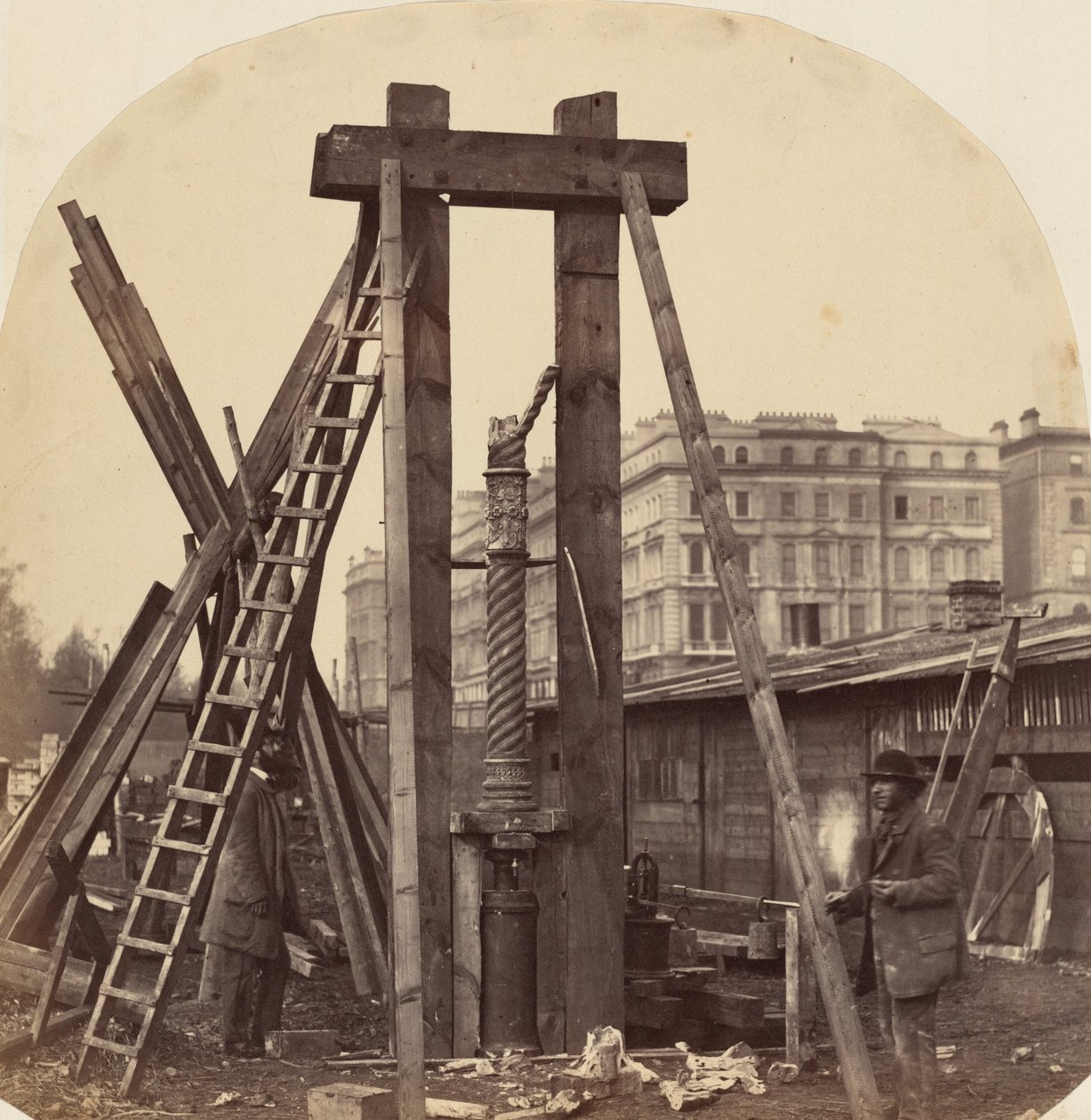Construcción de la Exposición Internacional de 1862 en South Kensington,1862 (foto) de Benjamin L. Spackman